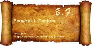 Baumhakl Farkas névjegykártya